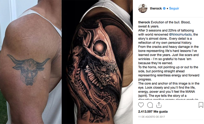 El impresionante tattoo de La Roca