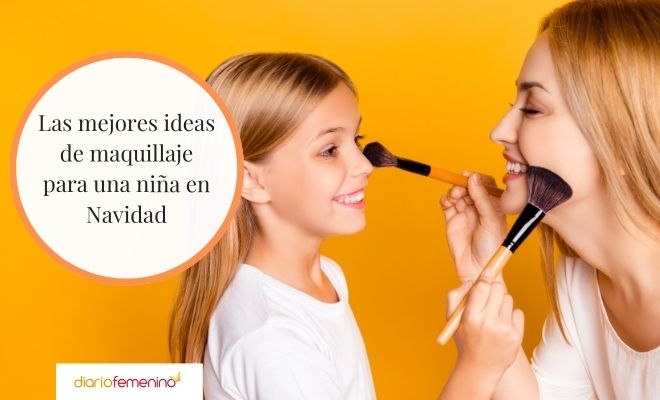 Ideas geniales de maquillaje de Navidad para niñas: make up muy divertido