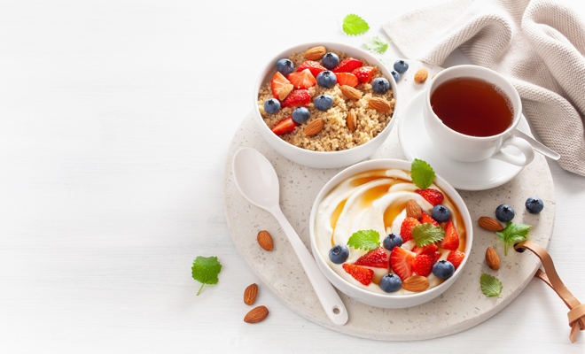 Receta: quinoa con yogur y frutos rojos