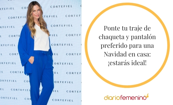 Puedes ponerte un traje de chaqueta para un look navideño casero