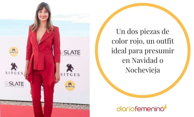 Look de dos piezas en rojo para Navidad o para Nochevieja