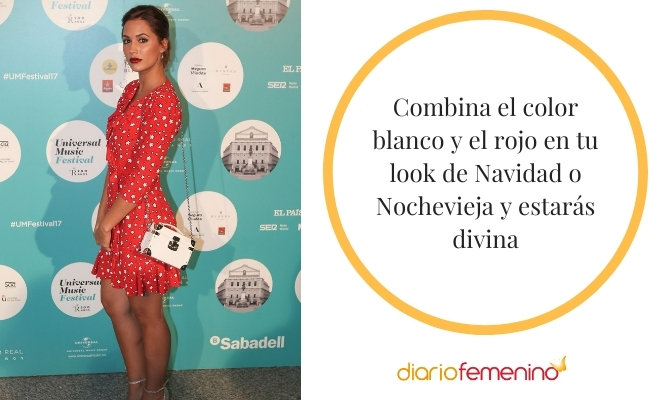 Look en color blanco y rojo para Navidad o Nochevieja