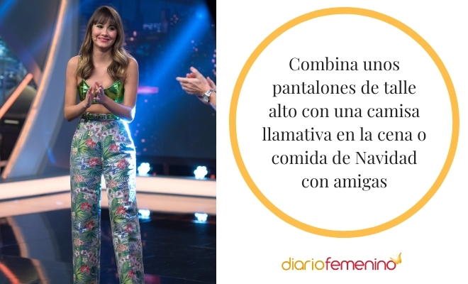Luce unos pantalones de talle alto en la cena o comida de Navidad con amigas