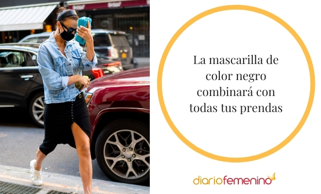 Looks con mascarilla: apuesta por el color negro
