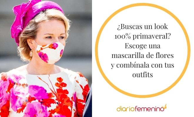 Las mascarillas de flores resultan perfectas para combinar en primavera