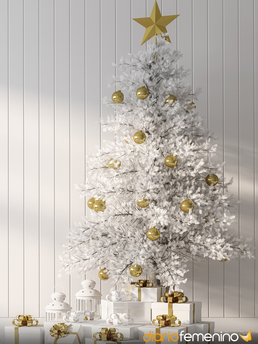 4 ideas para adornar un árbol de Navidad blanco (y que quede genial)