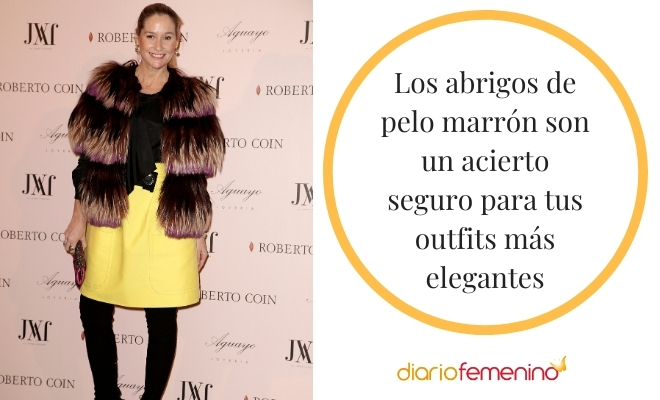 Los mejores looks para combinar un abrigo de pelo de color marrón