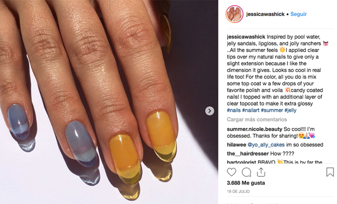 Ideas para pintarte las uñas: las jelly nails