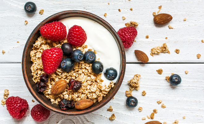 Receta de snack de yogur con avena