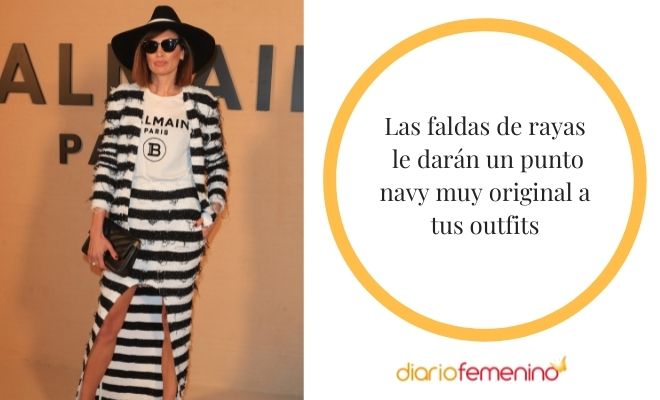 Cómo combinar una falda de rayas