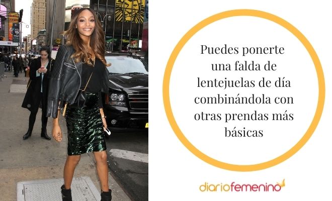 ¿Cómo combinar una falda de lentejuelas?