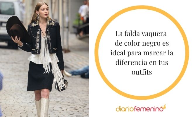 Cómo combinar una falda vaquera negra