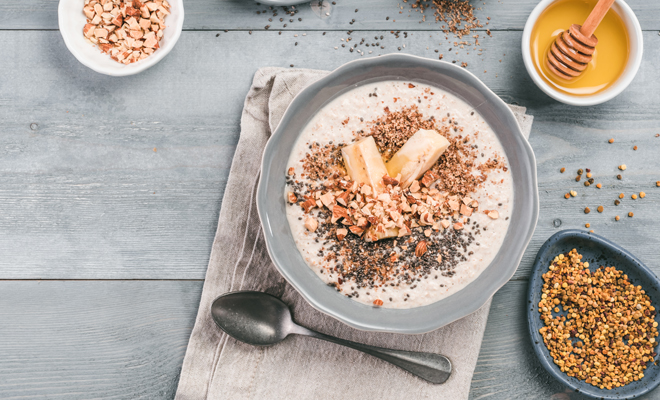 Receta de porridge de avena con platano
