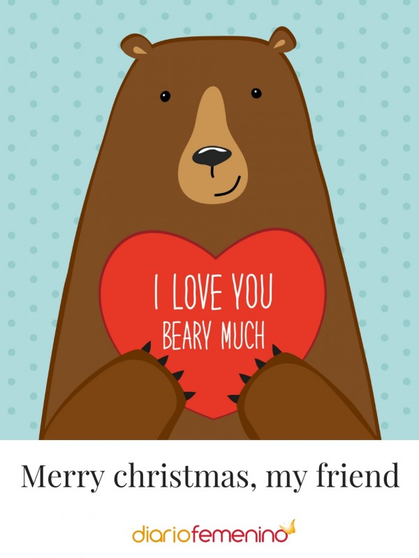 Tarjeta muy amorosa para tus amigos en Navidad