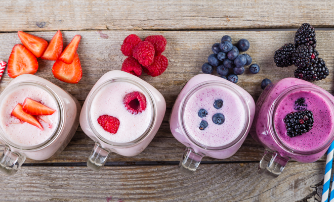 Batidos variados con proteínas