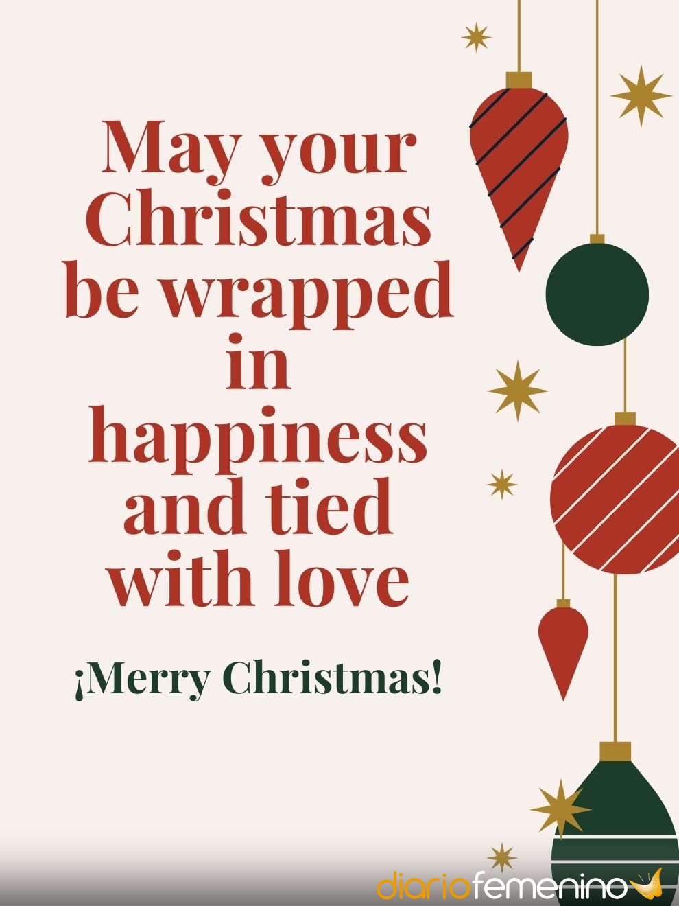 Tus mejores deseos en una tarjeta en inglés por Navidad