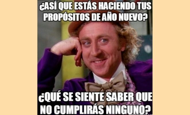 Meme sobre los propósitos de Año Nuevo