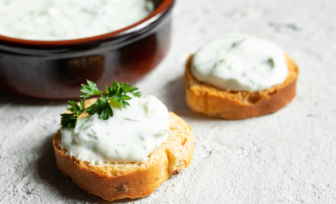 Canapé de Tzatziki para Navidad: receta