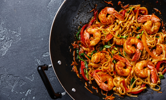 4 recetas deliciosas, sabrosas y rápidas al wok con marisco