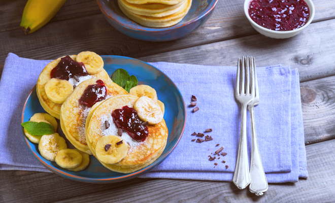 Desayuno para San Valentín: tortitas de avena y plátano