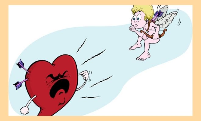 Imagen graciosa de San Valentín sobre Cupido