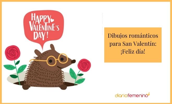 Dibujo para felicitar San Valentín