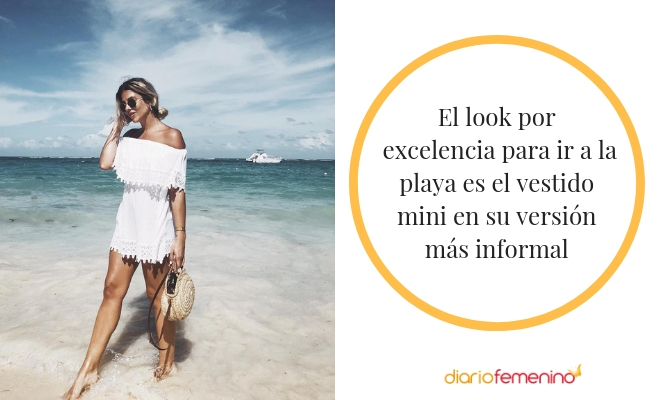 Si no quieres comerte la cabeza con tu look playero apuesta por un vestido mini