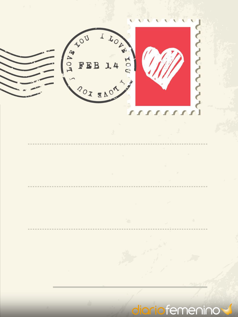 Carta de amor en una postal