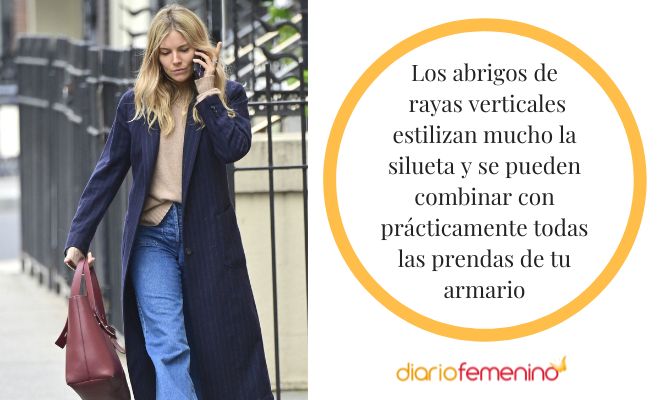 Maneras de combinar un abrigo de rayas verticales