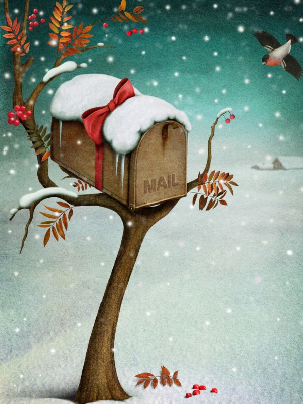 Bonita tarjeta de Navidad antigua para enviar a tus seres queridos