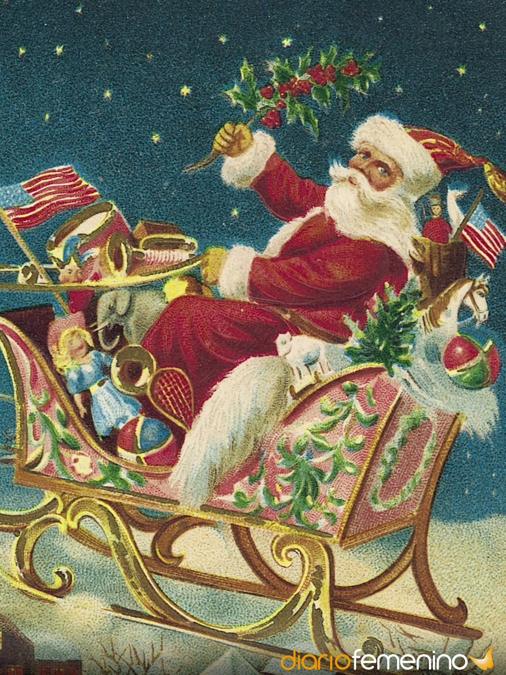 Prohibición contar Entender mal Papá Noel en una tarjeta de Navidad antigua muy especial