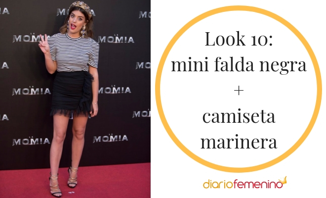 Look con minifalda negra