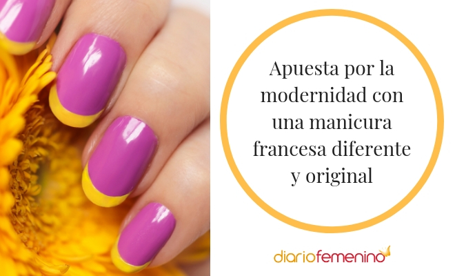 Sé la más original con una manicura francesa muy diferente en una boda