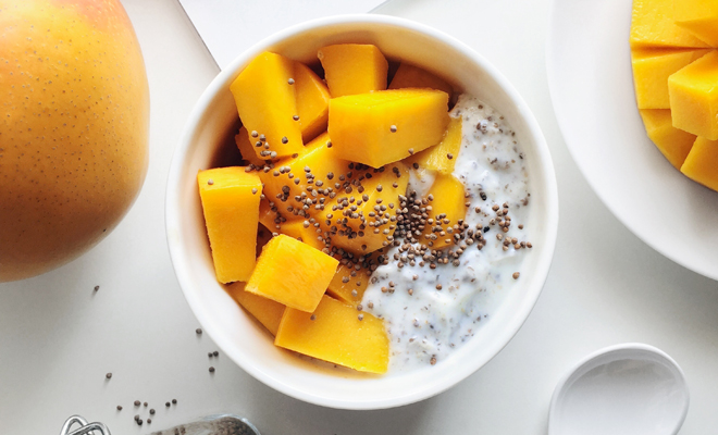 Receta de yogur con mango