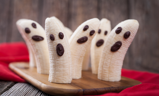 Receta de postre con plátano para Halloween