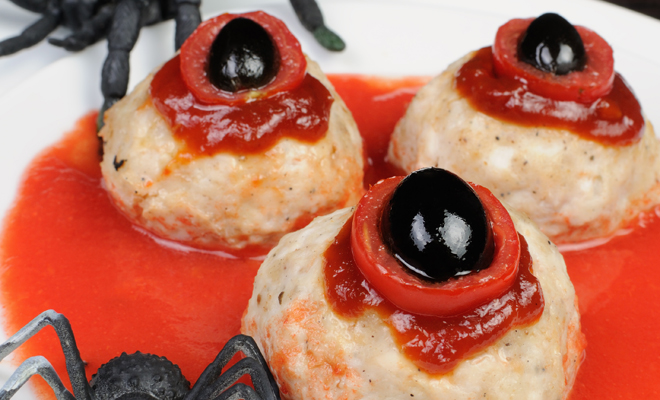Receta de ojos de queso para celiacos en Halloween
