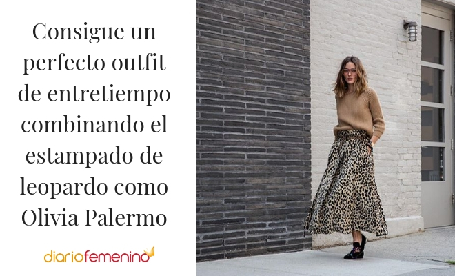 Look otoñal estampado de leopardo de Olivia Palermo