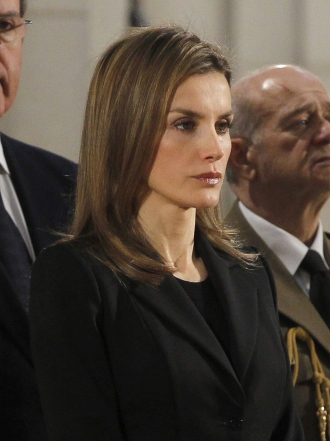 Letizia, muy afectada en la misa en recuerdo de los fallecidos del 11M