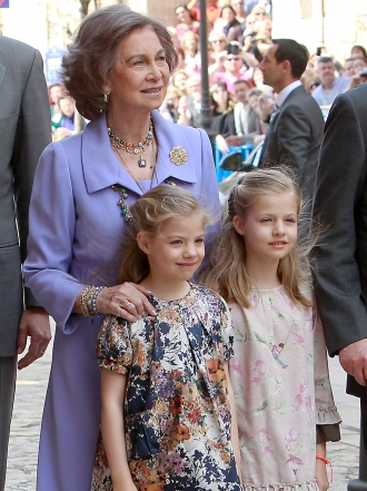La Familia Real, unida por Semana Santa: Doña Sofía, los Príncipes y Elena, con el Rey Don Juan Carlos de nuevo
