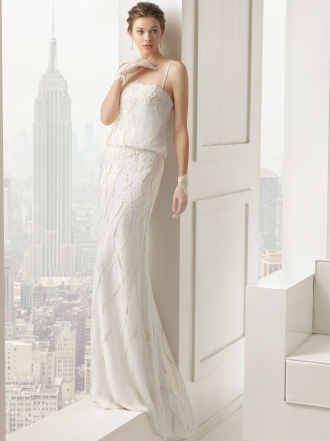 Vestidos de pedrería de Rosa Clará para novias magníficas