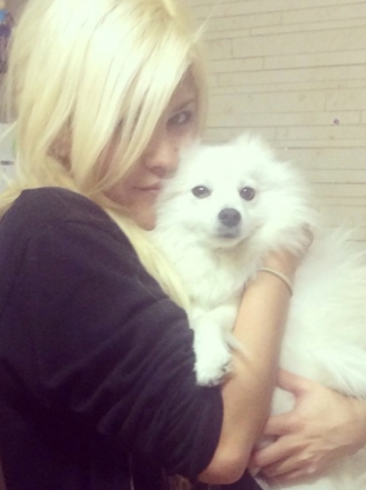 Perros de famosos: Miley, la pomerania blanca de Ylenia