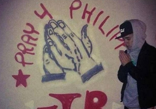 Justin Bieber hace un graffiti, pero esta vez, con fines solidarios