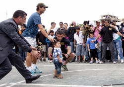 Rafa Nadal, un as del tenis también entre los niños