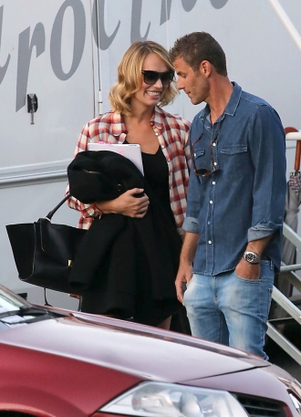 Patricia Conde, junto a Carlos Seguí tras el rodaje de la película 'Pancho'