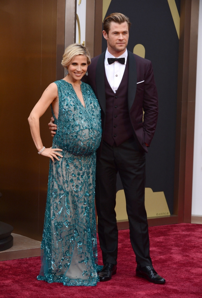 Elsa Pataky y Chris Hemsworth, en la alfombra roja de los Oscars 2014