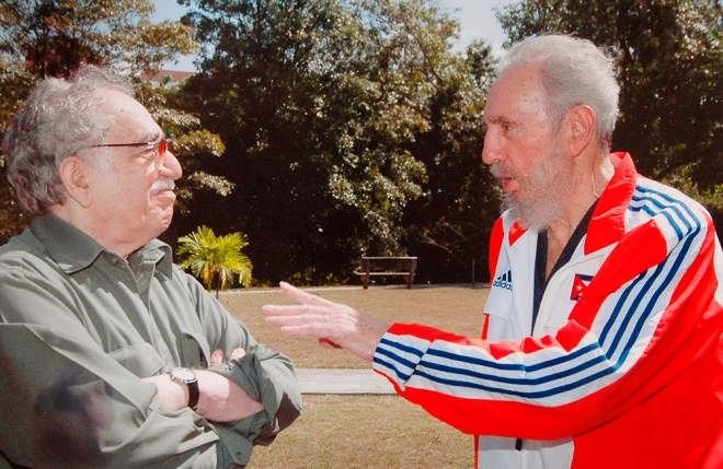 Gabriel García Márquez, con su amigo Fidel Castro