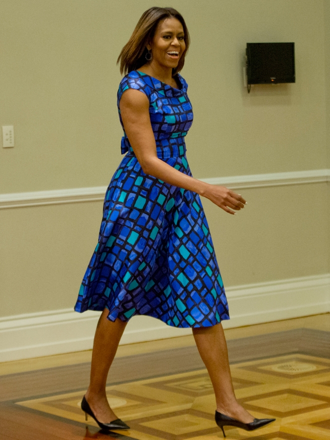 El azul, el color más elegido por Michelle Obama
