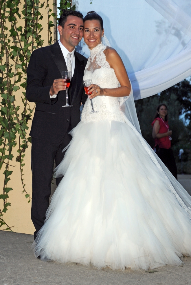 Xavi Hernández y Nuria Cunillera, marido y mujer desde el año 2013