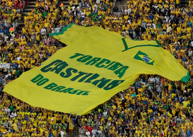 La espectacular animación de la hinchada brasileña