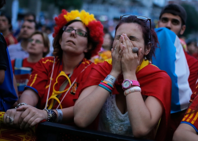 La afición española sufrió con la eliminación de su equipo